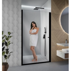 Drzwi prysznicowe do wnęki uchylne 80x190cm czarne SW023 GUNTUR SEVANTE