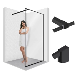 Ścianka prysznicowa walk-in 80x195cm czarna SP002 MASTI SEVANTE
