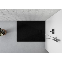 Brodzik prysznicowy prostokątny 90X70cm czarny z syfonem BR045 STONE SEVANTE