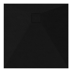 Brodzik prysznicowy kwadratowy 80x80cm czarny z syfonem BR063 STONE SEVANTE