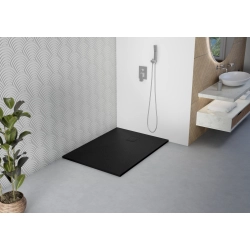 Brodzik prysznicowy prostokątny 90X80cm czarny z syfonem BR065 STONE SEVANTE