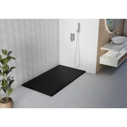 Brodzik prysznicowy prostokątny 150X80cm czarny z syfonem BR075 STONE SEVANTE