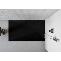 Brodzik prysznicowy prostokątny 150X90cm czarny z syfonem BR093 STONE SEVANTE