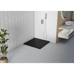 Brodzik prysznicowy kwadratowy 90x90cm czarny z syfonem BR083 STONE SEVANTE