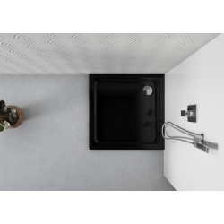 Brodzik prysznicowy kwadratowy 90x90cm czarny z syfonem BR013 SLIM SEVANTE