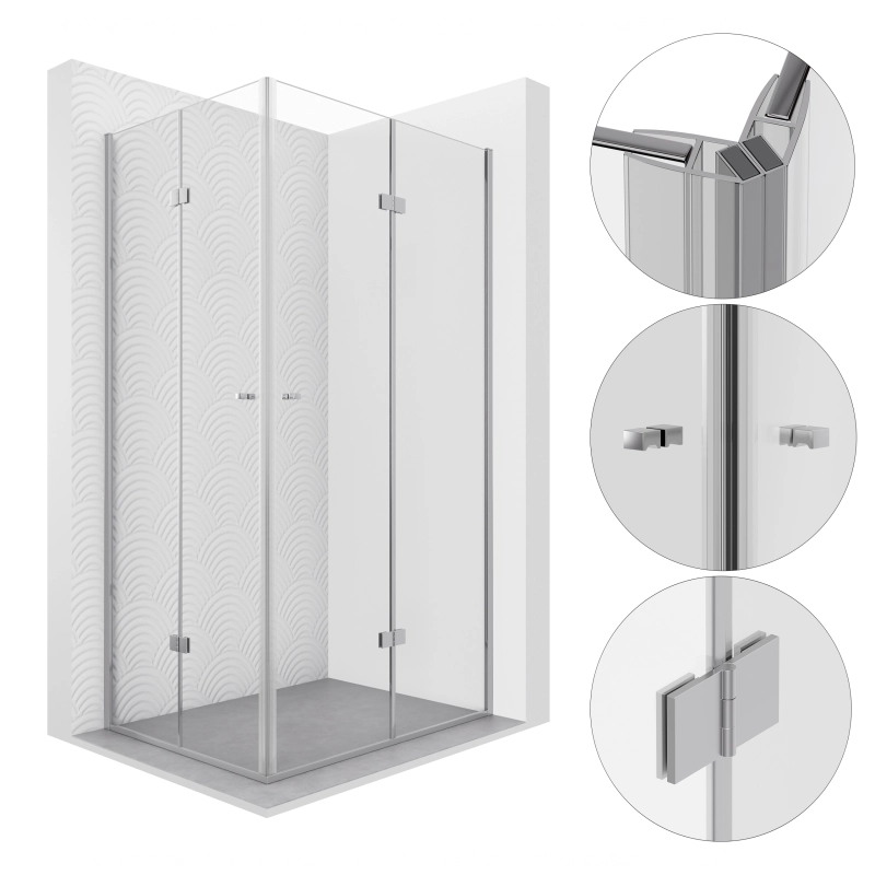 Kabina prysznicowa prostokątna 70x90cm chrom KB014 IWAKI SEVANTE