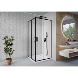 Kabina prysznicowa kwadratowa 70x70cm czarna KB049 FERMI SEVANTE