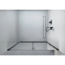 Drzwi prysznicowe do wnęki składane czarne 90x190cm SW042 ALDEN SEVANTE
