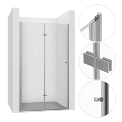 Drzwi prysznicowe do wnęki składane chrom...