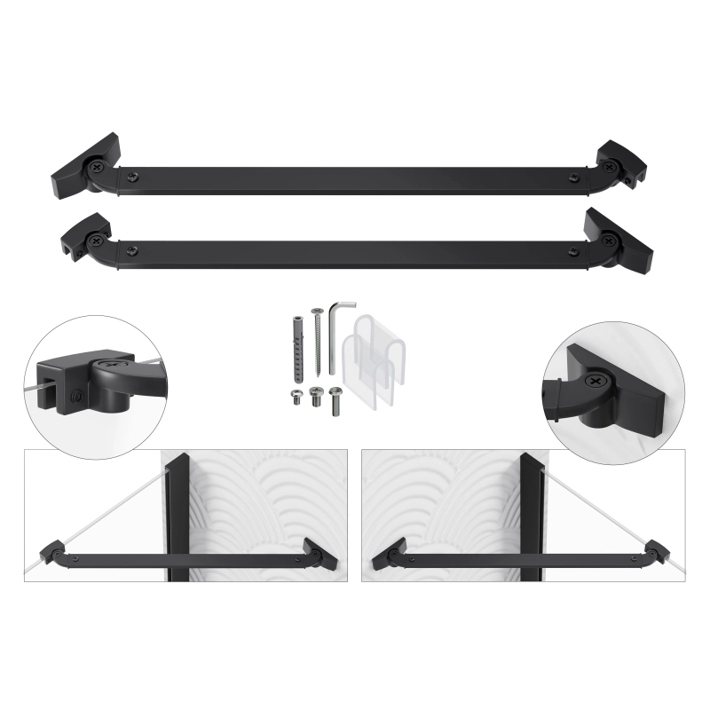 Wsporniki kątowe do kabiny BLACK WS001 2szt SEVANTE