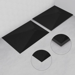 Brodzik prysznicowy prostokątny 80X70cm czarny z syfonem BR101 STONE SEVANTE