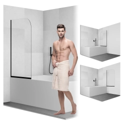 Parawan nawannowy składany jednoczęściowy 70x140cm czarny PN009 SATYR SEVANTE