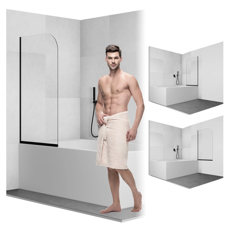 Parawan nawannowy składany jednoczęściowy 70x140cm czarny PN009 SATYR SEVANTE