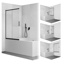 Parawan nawannowy przesuwny dwuczęściowy 80x150cm czarny PN025 MITIS SEVANTE