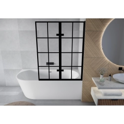 Parawan nawannowy składany dwuczęściowy 80x140cm czarny PN023 NUBES SEVANTE