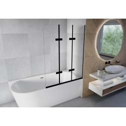 Parawan nawannowy składany trzyczęściowy 120x140cm czarny PN013 SATIS SEVANTE