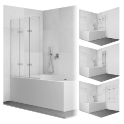 Parawan nawannowy składany trzyczęściowy 120x140cm chrom PN014 SATIS SEVANTE
