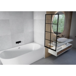 Parawan nawannowy składany jednoczęściowy z kratką 70x140cm czarny PN008 THIRA SEVANTE