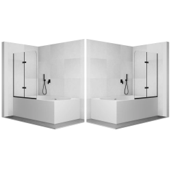 Parawan nawannowy składany dwuczęściowy 100x140cm czarny PN002 KARIM SEVANTE