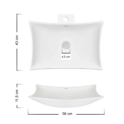 Umywalka nablatowa 56x43x11,5cm biała U028 BALTEA SEVANTE
