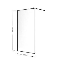 Ścianka prysznicowa walk-in 70x195cm czarna SP01 MASTI SEVANTE