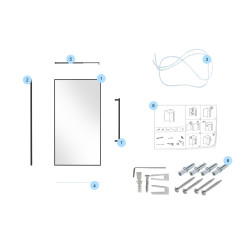 Ścianka prysznicowa walk-in 80x195cm czarna SP02 MASTI SEVANTE