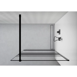 Ścianka prysznicowa walk-in 90x195cm czarna z pasami SP049 MAYON SEVANTE