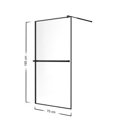 Ścianka prysznicowa walk-in 70x195cm czarna SP05 BROMO SEVANTE