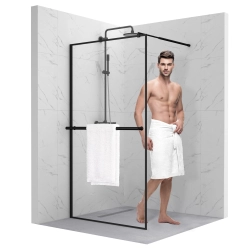 Ścianka prysznicowa walk-in 90x195cm czarna...