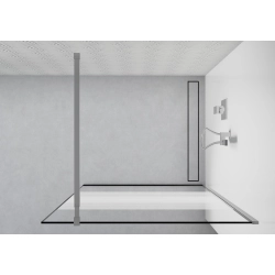 Ścianka prysznicowa walk-in 90x195cm chrom z pasami SP053 ETNA SEVANTE