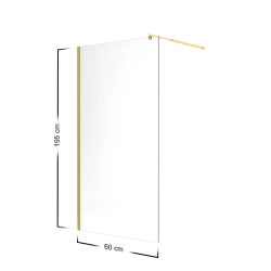 Ścianka prysznicowa walk-in 60x195cm złota SP009 COLIMA SEVANTE