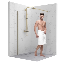 Ścianka prysznicowa walk-in 70x195cm złota...