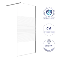 Ścianka prysznicowa walk-in 90x195cm chrom z pasami SP053 ETNA SEVANTE
