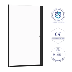 Drzwi prysznicowe do wnęki uchylne 75x190cm czarne SW092 GUNTUR SEVANTE