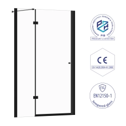 Drzwi prysznicowe do wnęki uchylne 95x190cm czarne SW066 ISALO SEVANTE
