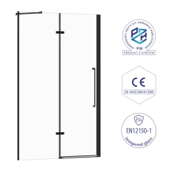 Drzwi prysznicowe do wnęki uchylne 75x190cm czarne SW062 ISALO SEVANTE
