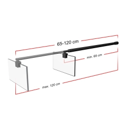 Ścianka prysznicowa walk-in 80x195cm czarna z kratką SP015 LASCAR SEVANTE