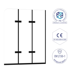 Parawan nawannowy składany trzyczęściowy 120x140cm czarny PN013 SATIS SEVANTE