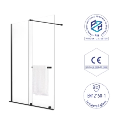 Ścianka prysznicowa walk-in 120x195cm czarna SP042 ERIS SEVANTE