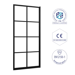 Parawan nawannowy składany jednoczęściowy z kratką 70x140cm czarny PN008 THIRA SEVANTE