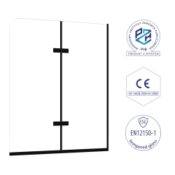 Parawan nawannowy składany dwuczęściowy 100x140cm czarny PN002 KARIM SEVANTE