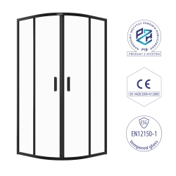 Kabina prysznicowa półokrągła 80x80cm czarna KB008 LANDA SEVANTE