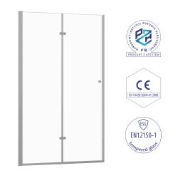 Drzwi prysznicowe do wnęki składane chrom 120x190cm SW030 HEKLA SEVANTE